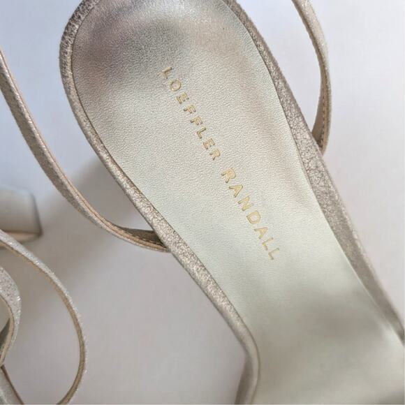 Loeffler Randall Shay Rhinestone Ankle Strap Sandals Heels Metallic Size 11 - Picture 12 of 13
